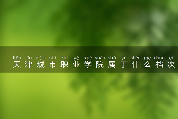 天津城市职业学院属于什么档次 学校好不好