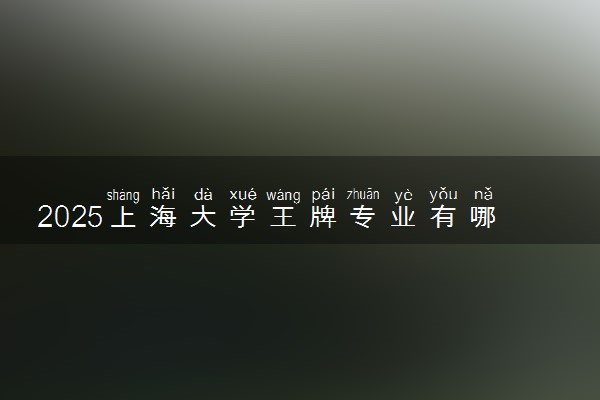 2025上海大学王牌专业有哪些 最好的专业是什么