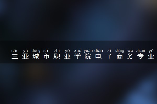 三亚城市职业学院电子商务专业怎么样 录取分数线多少