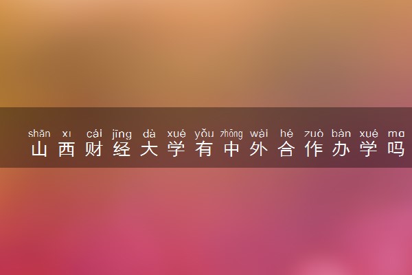 山西财经大学有中外合作办学吗 录取分数线是多少