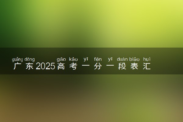 广东2025高考一分一段表汇总 排名统计一览
