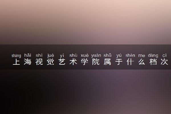 上海视觉艺术学院属于什么档次 学校好不好