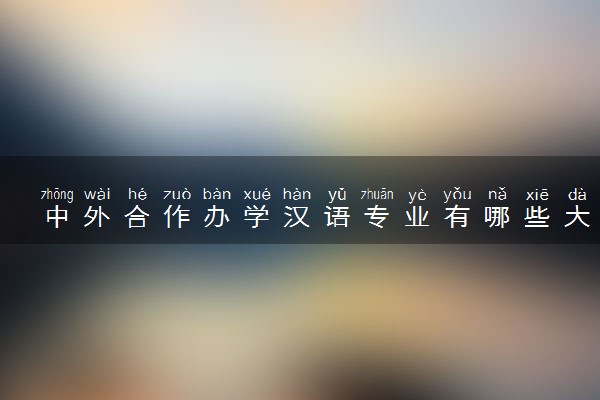 中外合作办学汉语专业有哪些大学 就业前景怎么样
