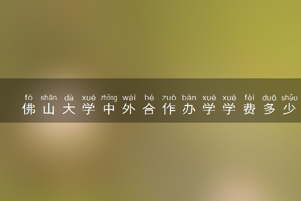 佛山大学中外合作办学学费多少钱 各专业收费标准