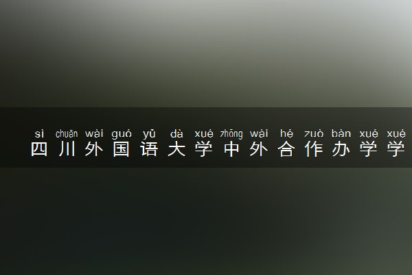 四川外国语大学中外合作办学学费多少钱 各专业收费标准