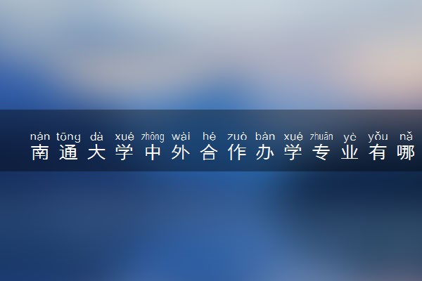 南通大学中外合作办学专业有哪些 好就业吗