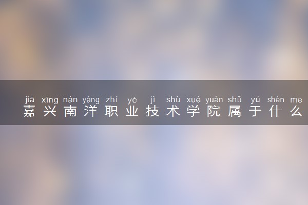 嘉兴南洋职业技术学院属于什么档次 学校好不好