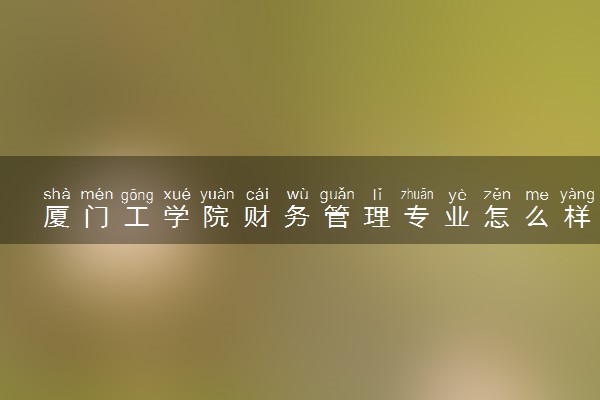 厦门工学院财务管理专业怎么样 录取分数线多少