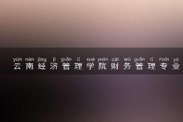 云南经济管理学院财务管理专业怎么样 录取分数线多少