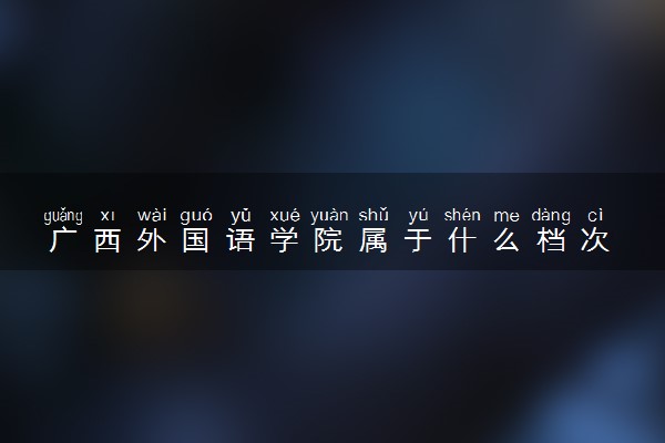广西外国语学院属于什么档次 学校好不好