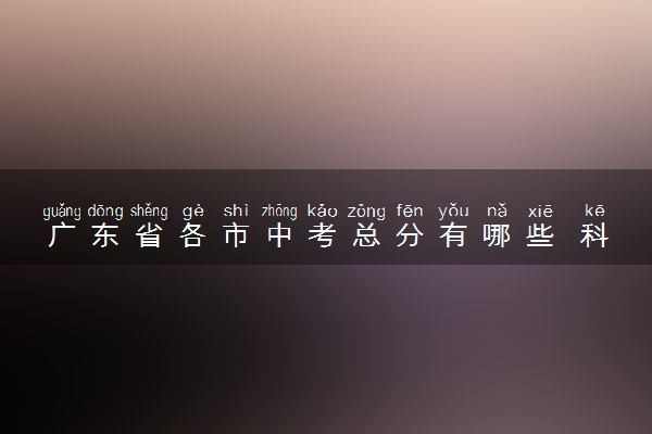 广东省各市中考总分有哪些 科目分值是多少