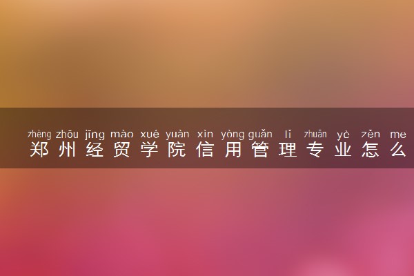 郑州经贸学院信用管理专业怎么样 录取分数线多少