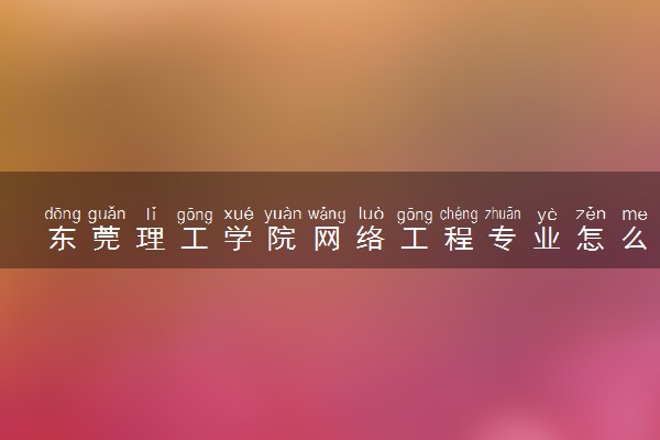 东莞理工学院网络工程专业怎么样 录取分数线多少