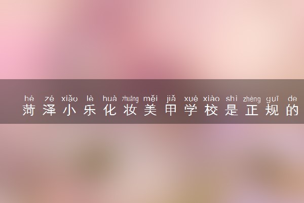 菏泽小乐化妆美甲学校是正规的吗 学校简介