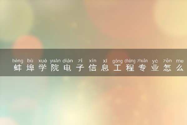 蚌埠学院电子信息工程专业怎么样 录取分数线多少