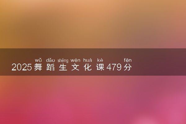 2025舞蹈生文化课479分能上楚雄师范学院吗