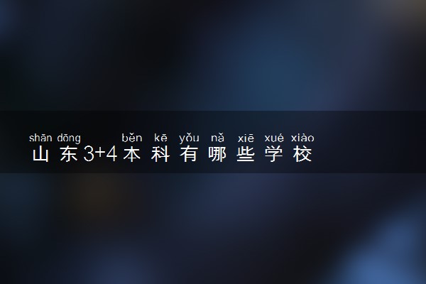 山东3+4本科有哪些学校