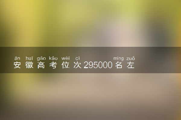 安徽高考位次295000名左右报什么大学好（2025年参考）