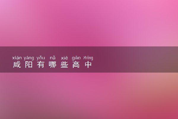 咸阳有哪些高中