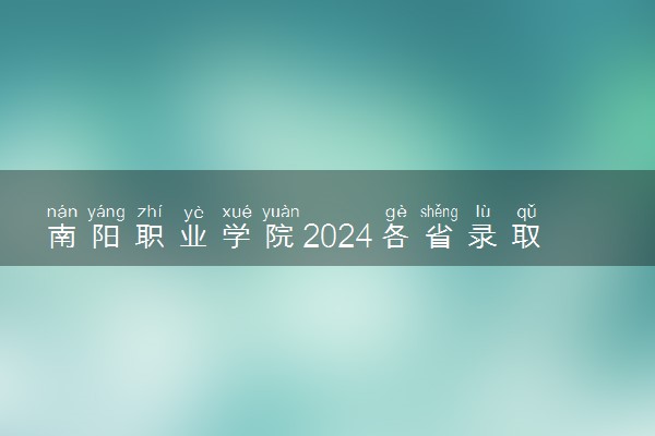 南阳职业学院2024各省录取分数线及最低位次是多少