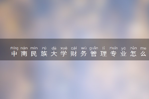 中南民族大学财务管理专业怎么样 录取分数线多少