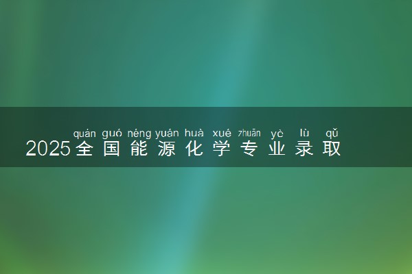 2025全国能源化学专业录取分数线 附最好的大学排名