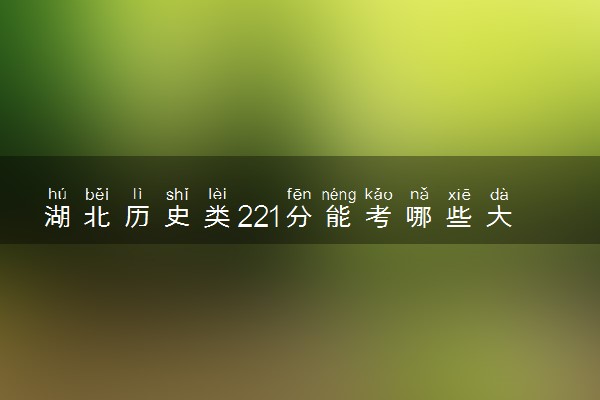 湖北历史类221分能考哪些大学 2025考生稳上的大学名单