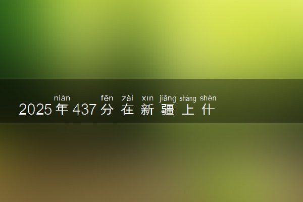 2025年437分在新疆上什么大学好 近三年录取分数线是多少