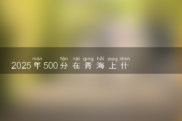 2025年500分在青海上什么大学好 近三年录取分数线是多少