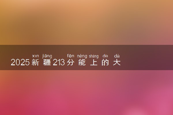 2025新疆213分能上的大学有哪些 可以报考院校名单