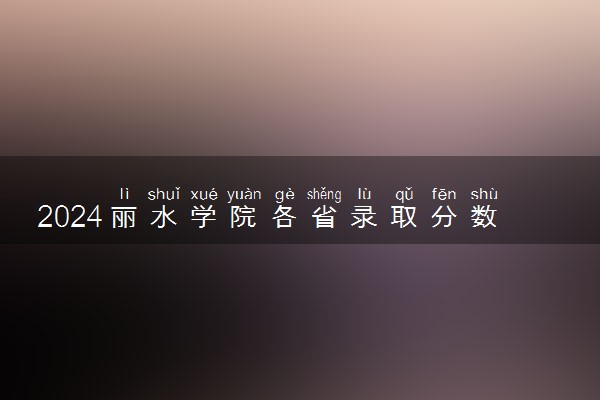 2024丽水学院各省录取分数线是多少 最低分及位次