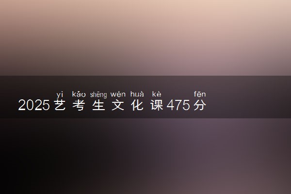 2025艺考生文化课475分能上怀化学院吗