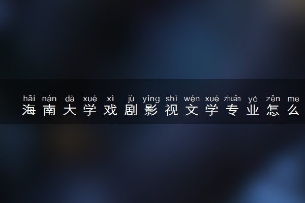 海南大学戏剧影视文学专业怎么样 录取分数线多少