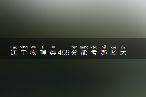 辽宁物理类459分能考哪些大学 2025考生稳上的大学名单