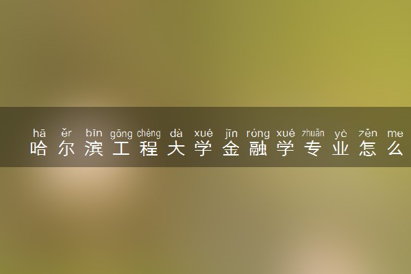 哈尔滨工程大学金融学专业怎么样 录取分数线多少