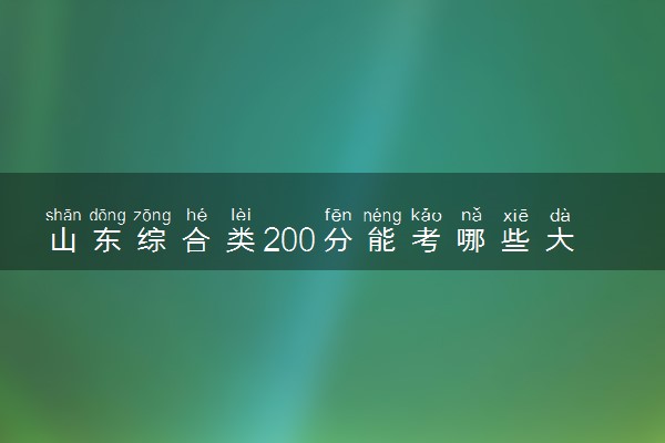 山东综合类200分能考哪些大学 2025考生稳上的大学名单