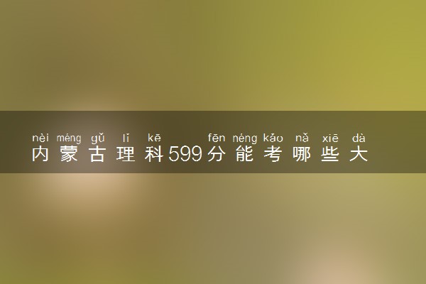 内蒙古理科599分能考哪些大学 2025考生稳上的大学名单