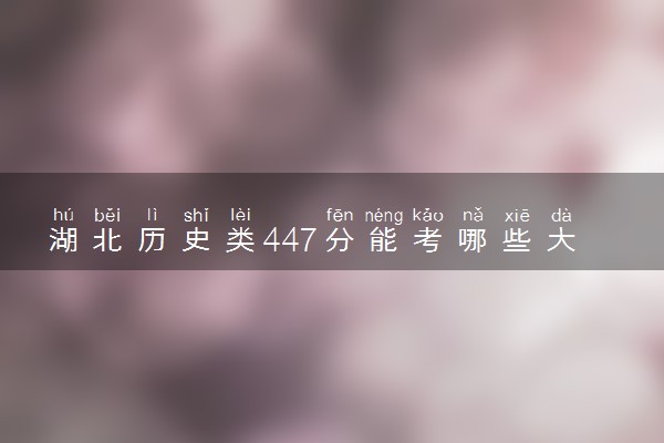 湖北历史类447分能考哪些大学 2025考生稳上的大学名单
