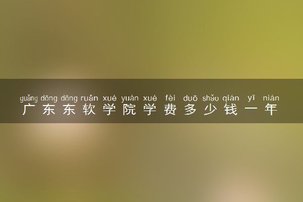 广东东软学院学费多少钱一年 各专业收费标准（2025年参考）