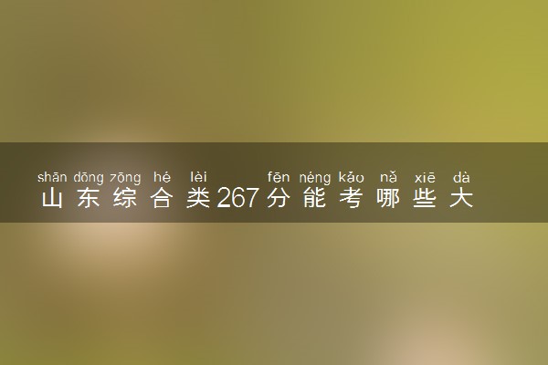 山东综合类267分能考哪些大学 2025考生稳上的大学名单