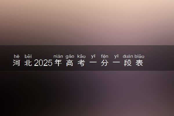 河北2025年高考一分一段表 物理类成绩排名查询