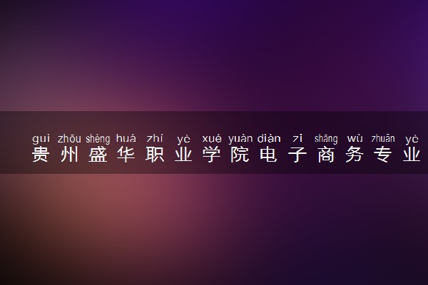 贵州盛华职业学院电子商务专业怎么样 录取分数线多少