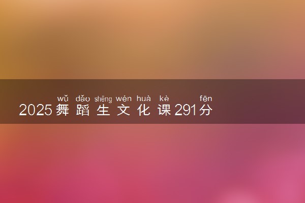 2025舞蹈生文化课291分能上广东创新科技职业学院吗
