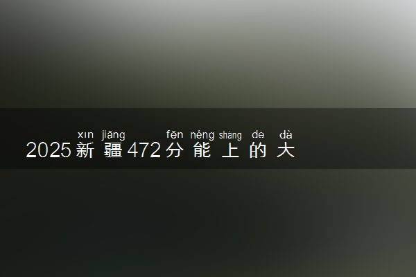 2025新疆472分能上的大学有哪些 可以报考院校名单